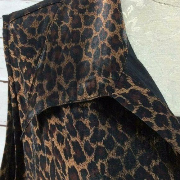 Studio C Plus‎ Blouse Cheetah Print Button Up Down Size 26 - Picture 6 of 8